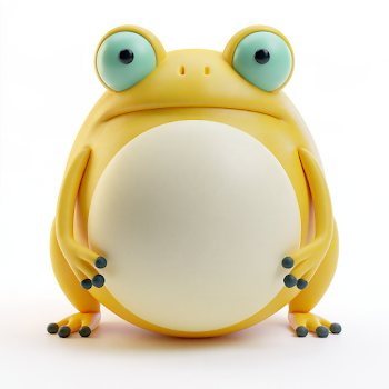 Chubby Yellow Milky Frog 3D Render