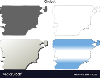 Chubut blank outline map set vector image