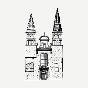 Church architecture clipart illustration psd. | Free PSD - rawpixel