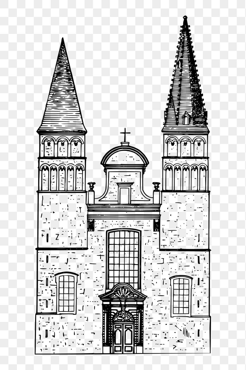 Church architecture png sticker illustration, | Free PNG - rawpixel