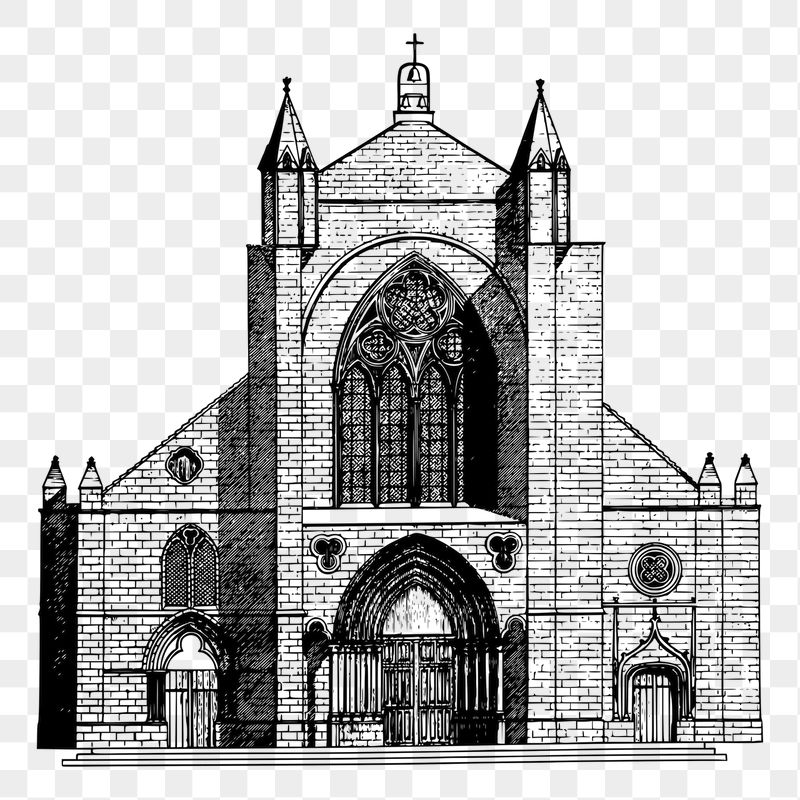 Church architecture png sticker illustration, | Free PNG - rawpixel