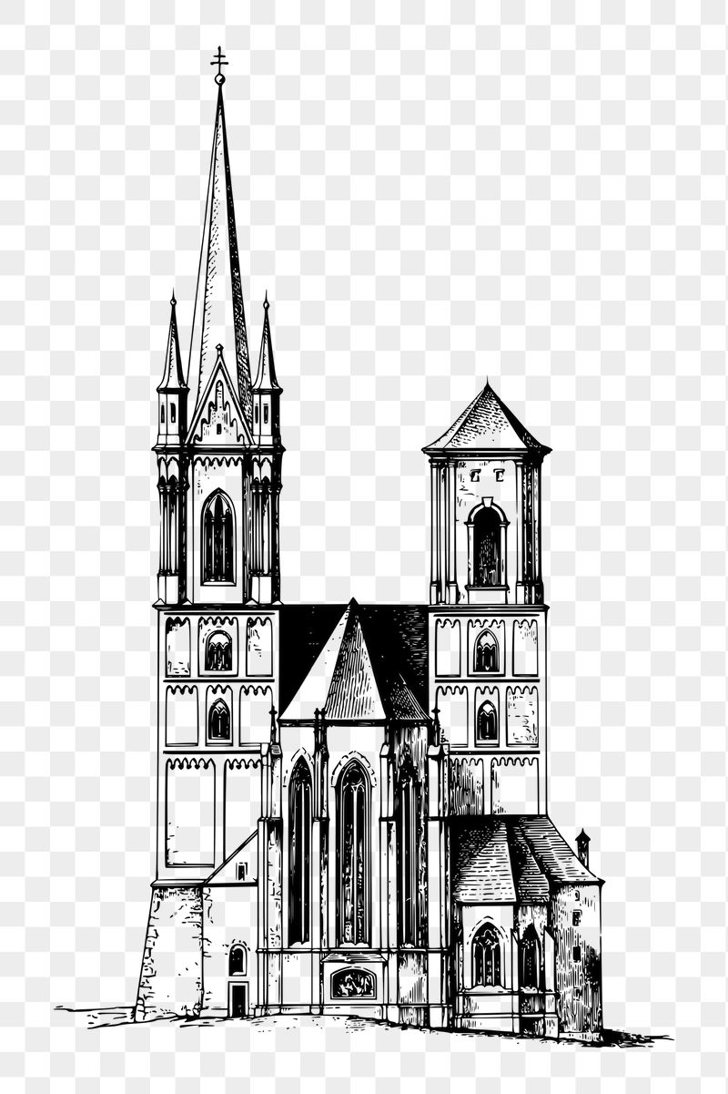 Church architecture png sticker illustration, | Free PNG - rawpixel