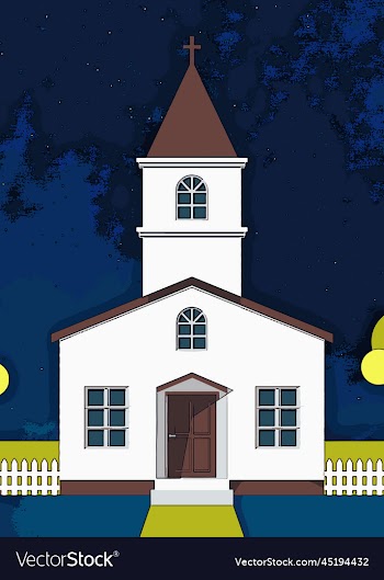 church building cartoon poster image