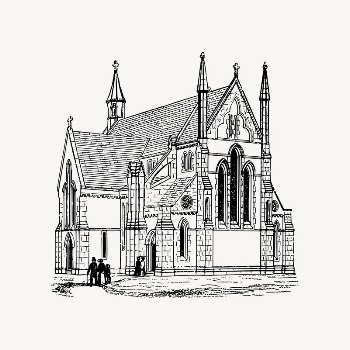 Church clipart, drawing illustration vector. | Free Vector Illustration - rawpixel