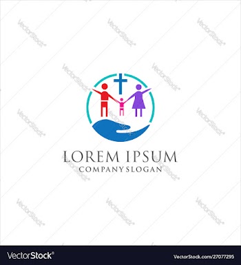 Church family logo design stock vector image