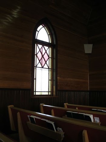 church interior with glass windows