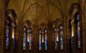 Church Interior With Tiffany Glass