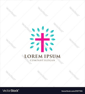 Church logo christian cross design vector image