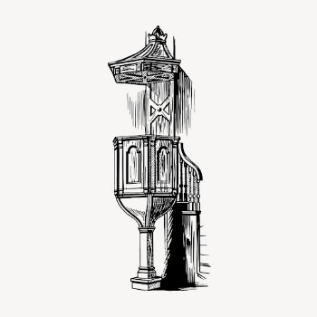 Church pulpit clipart, vintage Byzantine | Free Vector - rawpixel