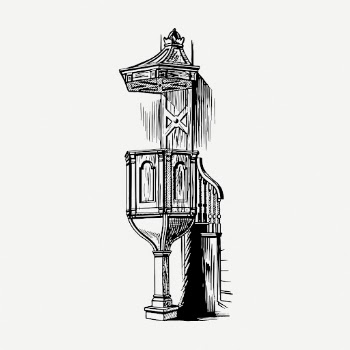 Church pulpit drawing, Byzantine architecture | Free PSD - rawpixel