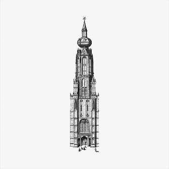 Church steeple  clipart, vintage | Free Vector - rawpixel