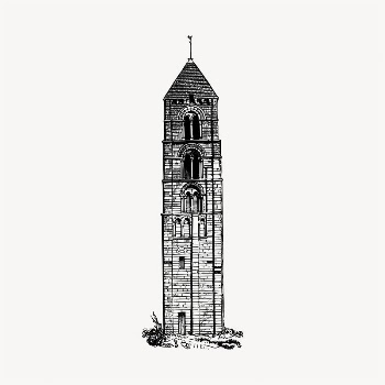 Church tower illustration clipart vector. | Free Vector - rawpixel