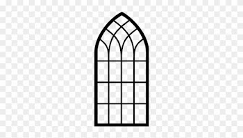 Church Window Clipart - Arch Window Frame Silhouette