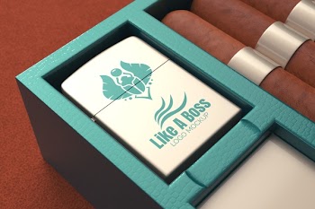 Cigar and Zippo Mockup.