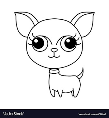 cihuahua dog cartoon coloring page for