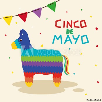 cinco de mayo poster with pinata and decoration design
