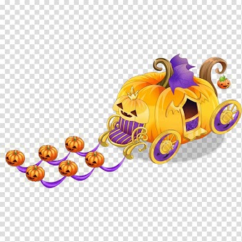 Cinderella Car Calabaza Pumpkin, Cartoon luxury pumpkin carriage transparent background PNG clipart