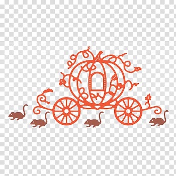Cinderella Carriage Pumpkin Horse-drawn vehicle , Cartoon pumpkins, carriages and mice transparent background PNG clipart