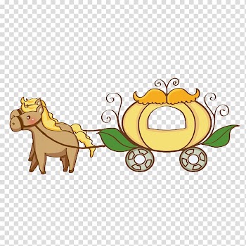 Cinderella , Cartoon Cinderella's pumpkin carriage transparent background PNG clipart