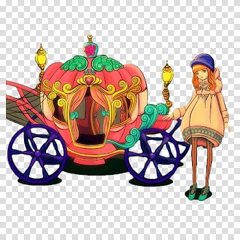 Cinderella Grimms' Fairy Tales Illustration, Cartoon pumpkin carriage transparent background PNG clipart