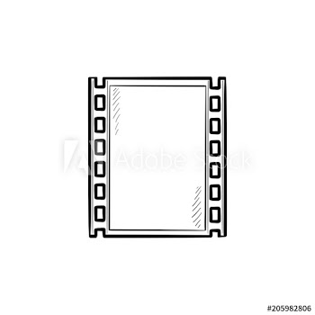 Cine-film strip hand drawn outline doodle icon