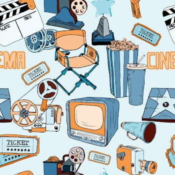 Cinema color seamless pattern