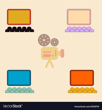 Cinema hall collection in flat vector image