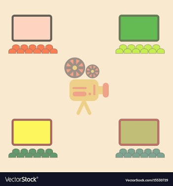 Cinema hall collection in flat vector image
