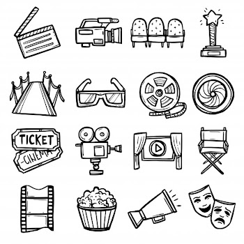 Cinema icons set Free Vector