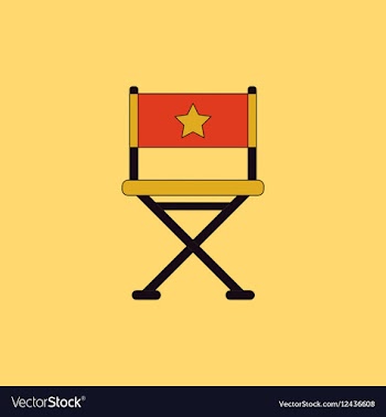 Cinema producer seat in flat vector image