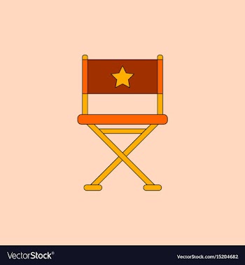 Cinema producer seat in flat vector image