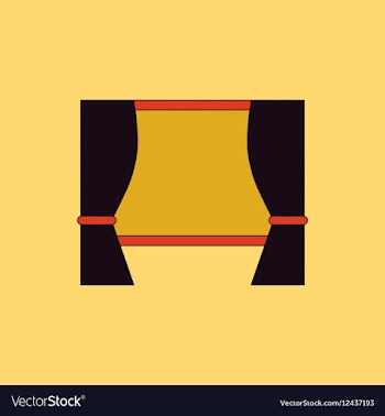 Cinema screen with open curtain vector image