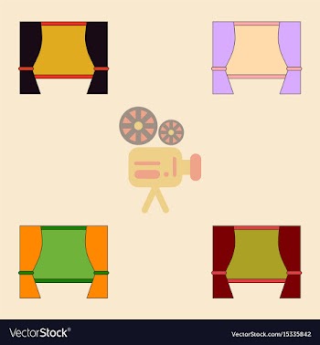 Cinema screen with open curtain vector image
