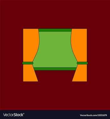 Cinema screen with open curtain vector image