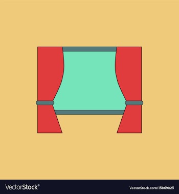 Cinema screen with open curtain vector image