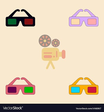 Cinema spectacles collection vector image