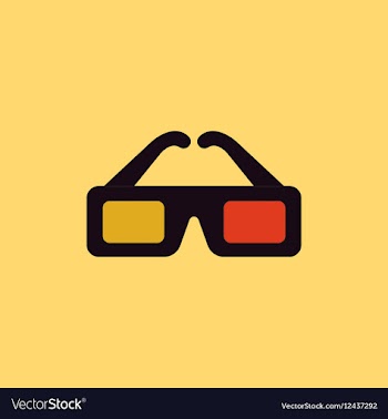 Cinema spectacles in flat vector image