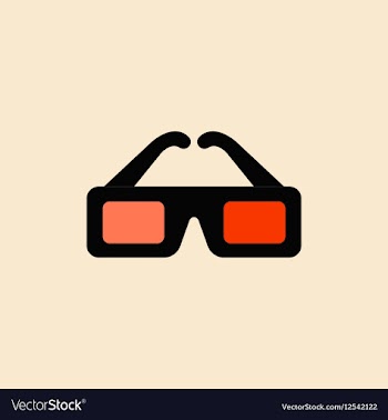 Cinema spectacles in flat vector image