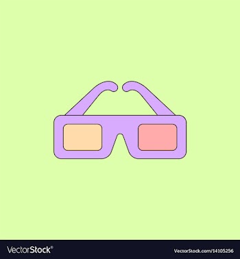 Cinema spectacles in flat vector image