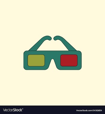 Cinema spectacles in flat vector image