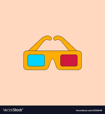 Cinema spectacles in flat vector image