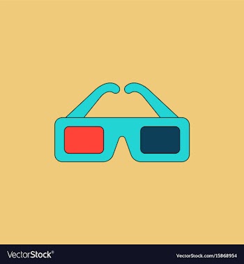 Cinema spectacles in flat vector image