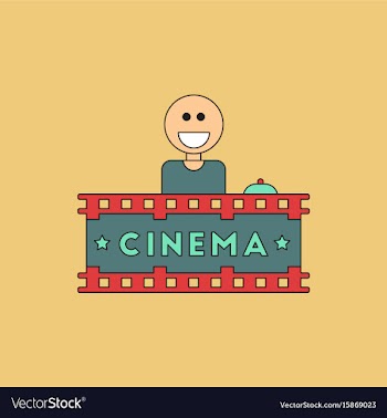 Cinema ticket office in flat vector image