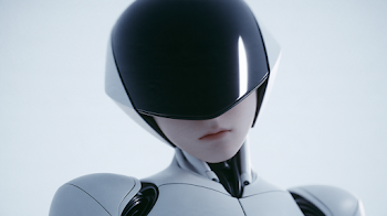 Cinematic Close-Up of a Futuristic Humanoid Robot