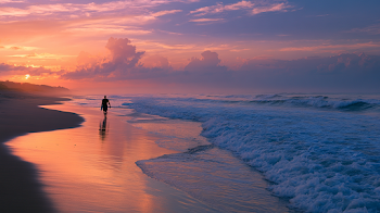 Cinematic Tropical Beach Landscape at Sunset