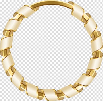 Circle, Cartoon Golden Circle, gold-colored bracelet transparent background PNG clipart