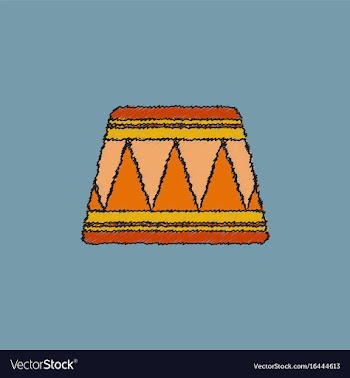 Circle circus or theater stage in hatching style vector image