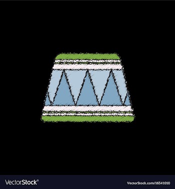 Circle circus or theater stage in hatching style vector image