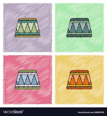 Circle circus or theater stage in hatching style vector image