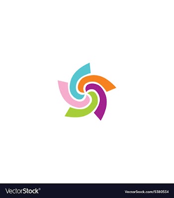  					Circle colorful spin logo vector image														